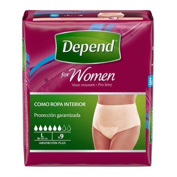 Imagem de Cueca Depend Normal Mulher L 9 Unidades