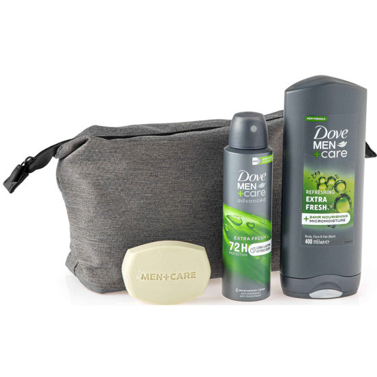 Picture of Conjunto Dove Men Extra Fresh Gel Banho 400ml + Deo Spray 150ml + Sabonete Sólido